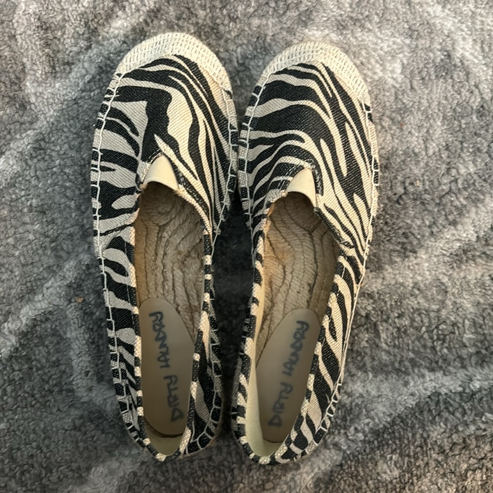 Zebra print espadrilles size 9